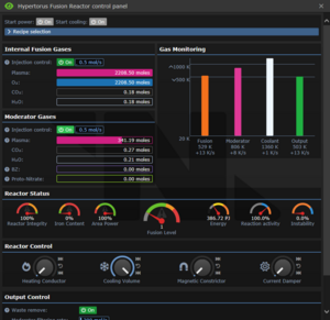 the fusion mix temperature is above 500 kelvin, indicating fusion level 1. The coolant is also that hot because of the thermo machines.